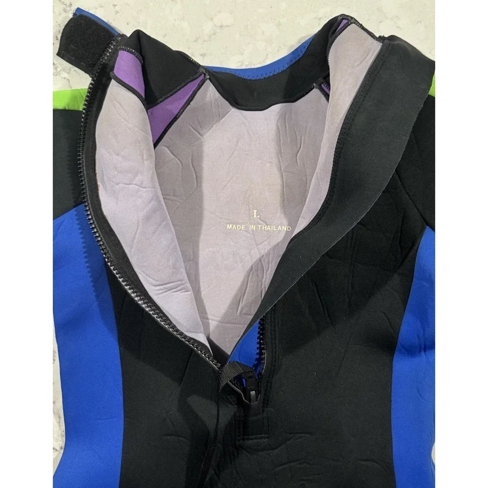 VTG Stearns SQ2 Shorty Wetsuit Mens Large Blue Black Neoprene Spring Suit 90s